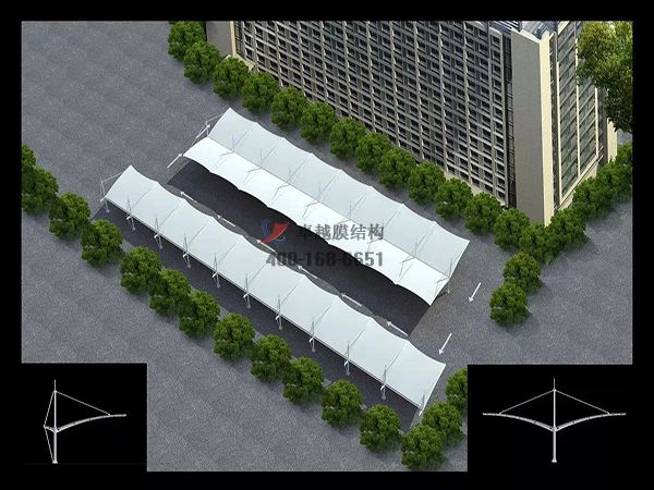 慶陽膜結構車棚【慶陽建設集團有限責任公司等】設計施工案例